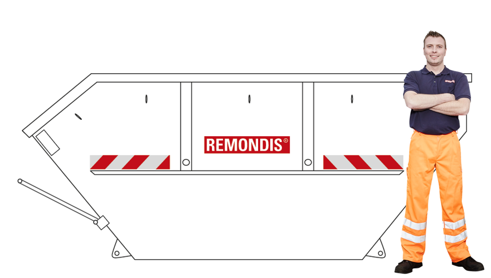 7 m³ Absetzkippermulde mit Heckklappe (Holzabfälle)