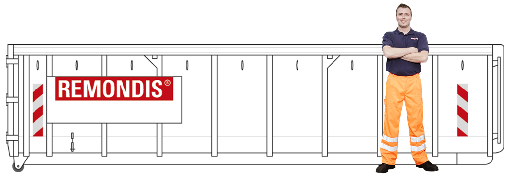 22 m³ Abrollkippermulde (Holzabfälle)