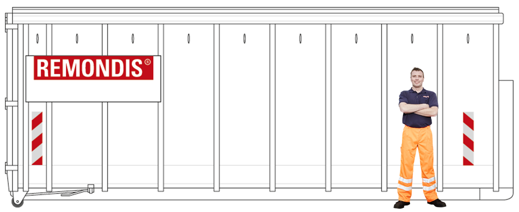 36 m³ Abrollkippermulde (Holzabfälle)