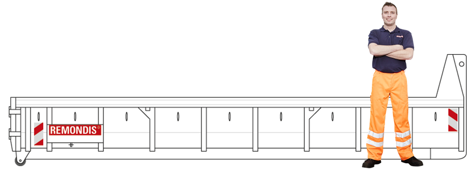 11 m³ Abrollkippermulde (Holzabfälle)